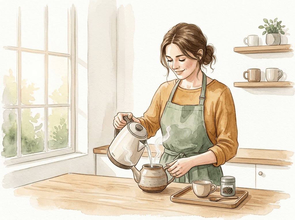Watercolour illustration showing a warm early childhood connection moment