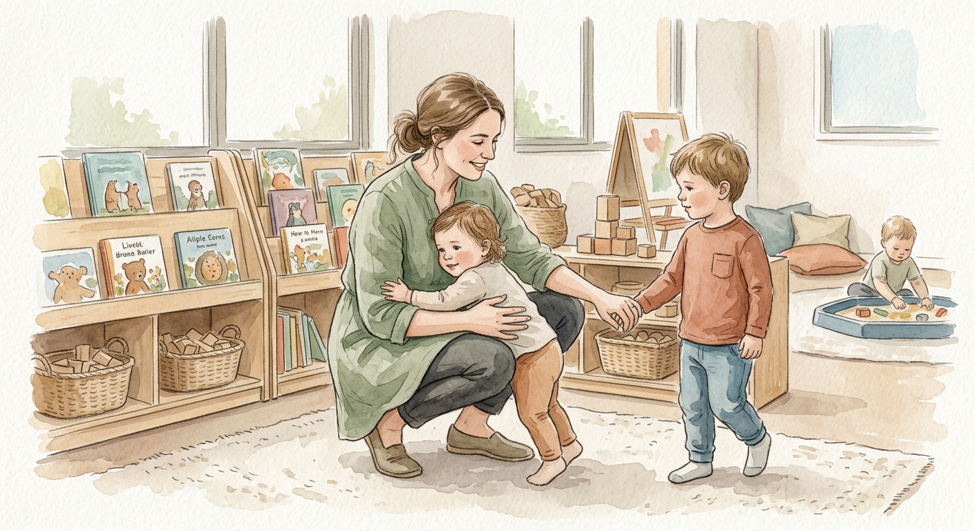 Early childhood educator considering safe, appropriate comforting touch
